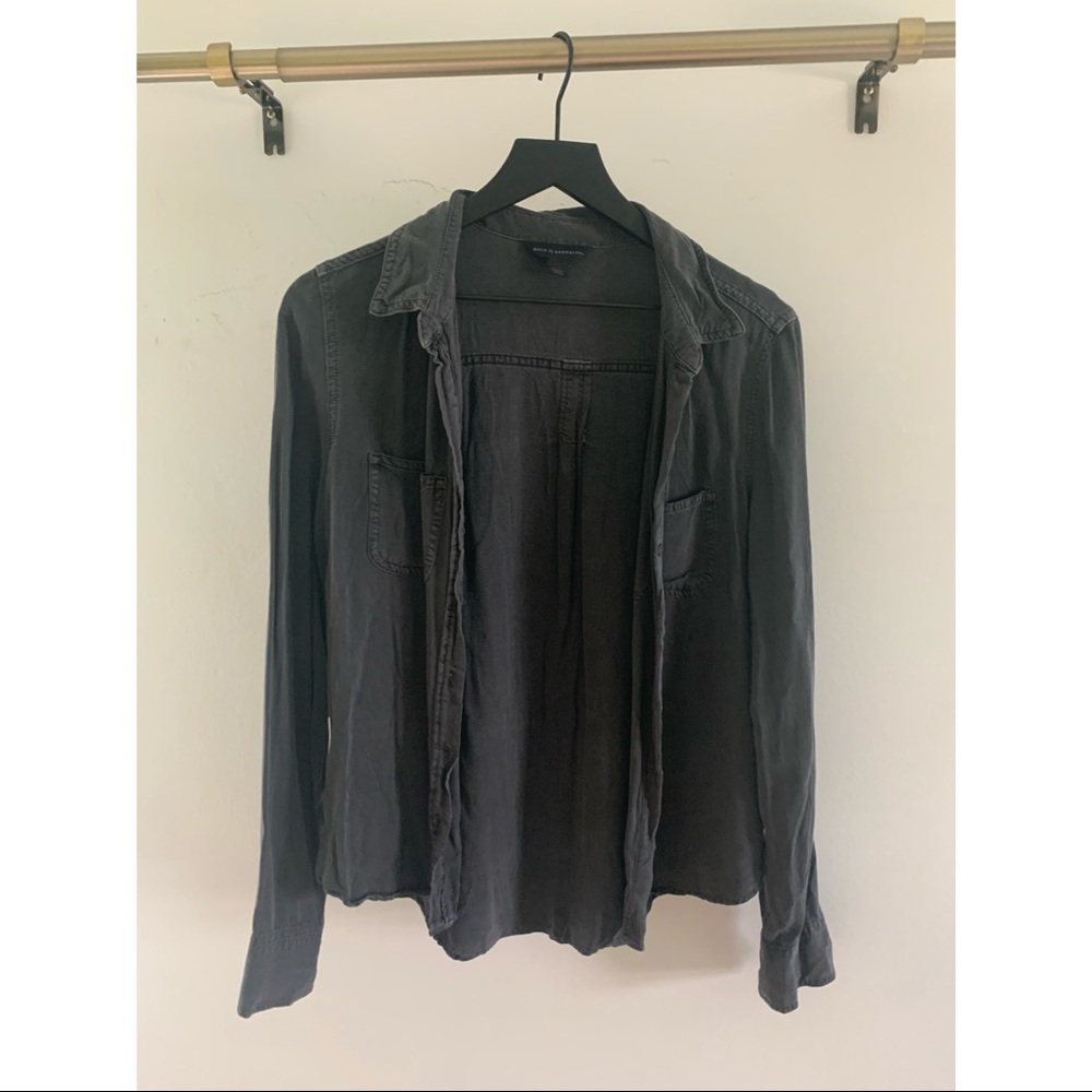 Gray button up long sleeve